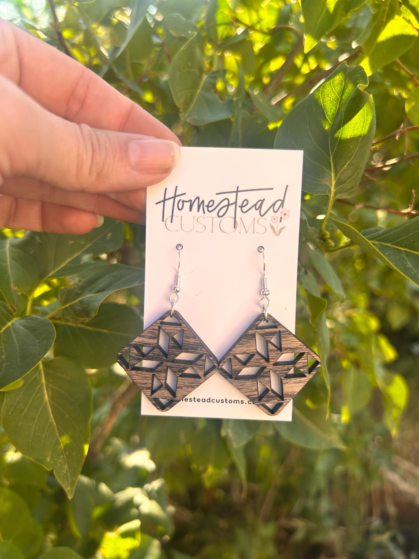 Wooden Cutout Earrings