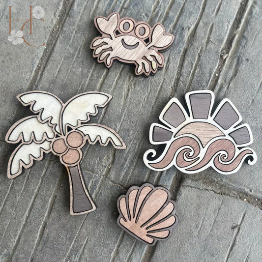 Beach Wood Magnet Set