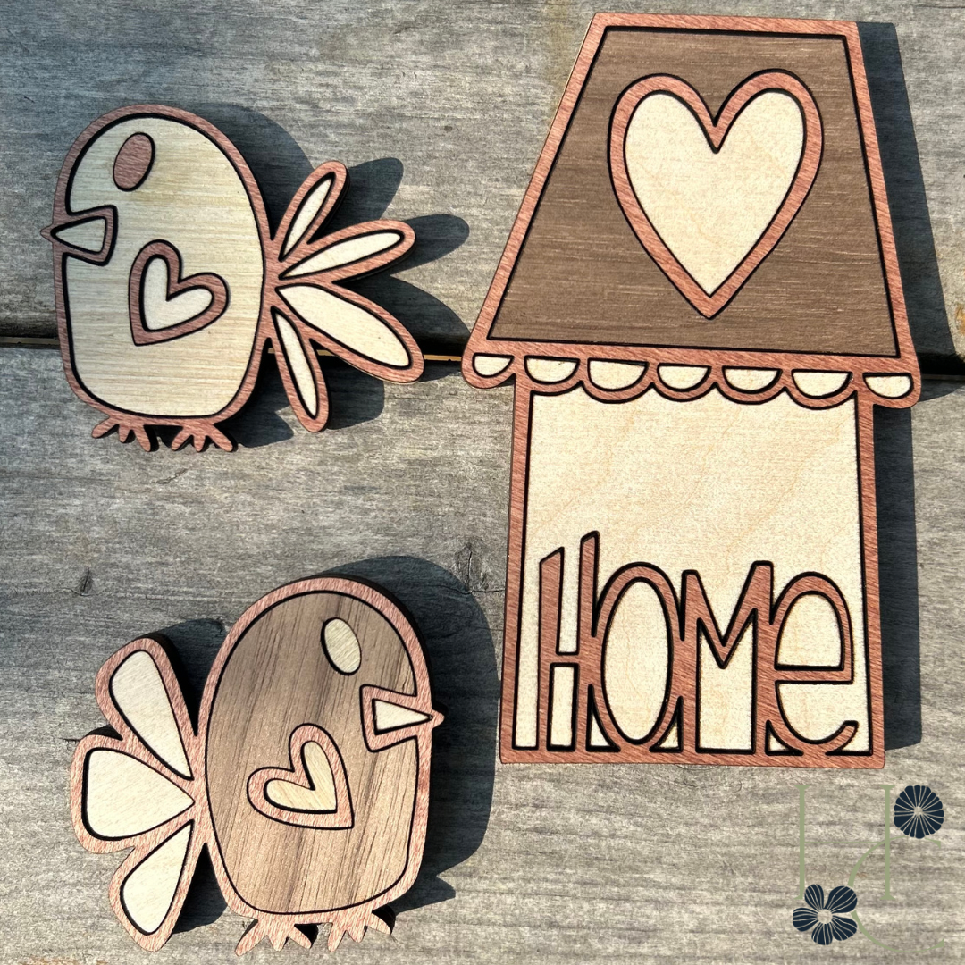 Birdhouse Wood Magnet Set