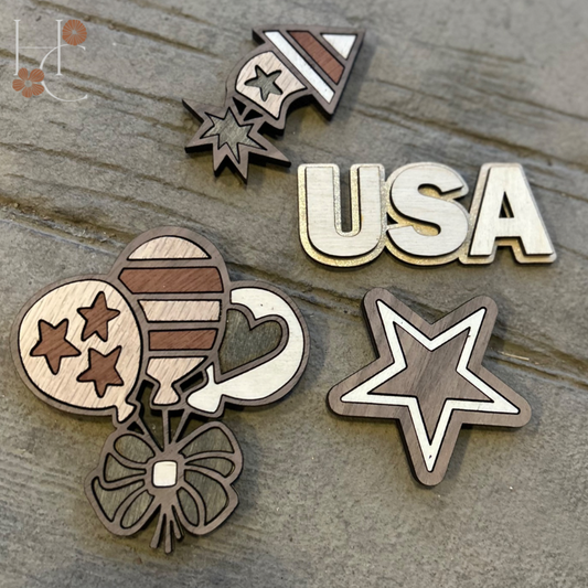 USA Wood Magnet Set