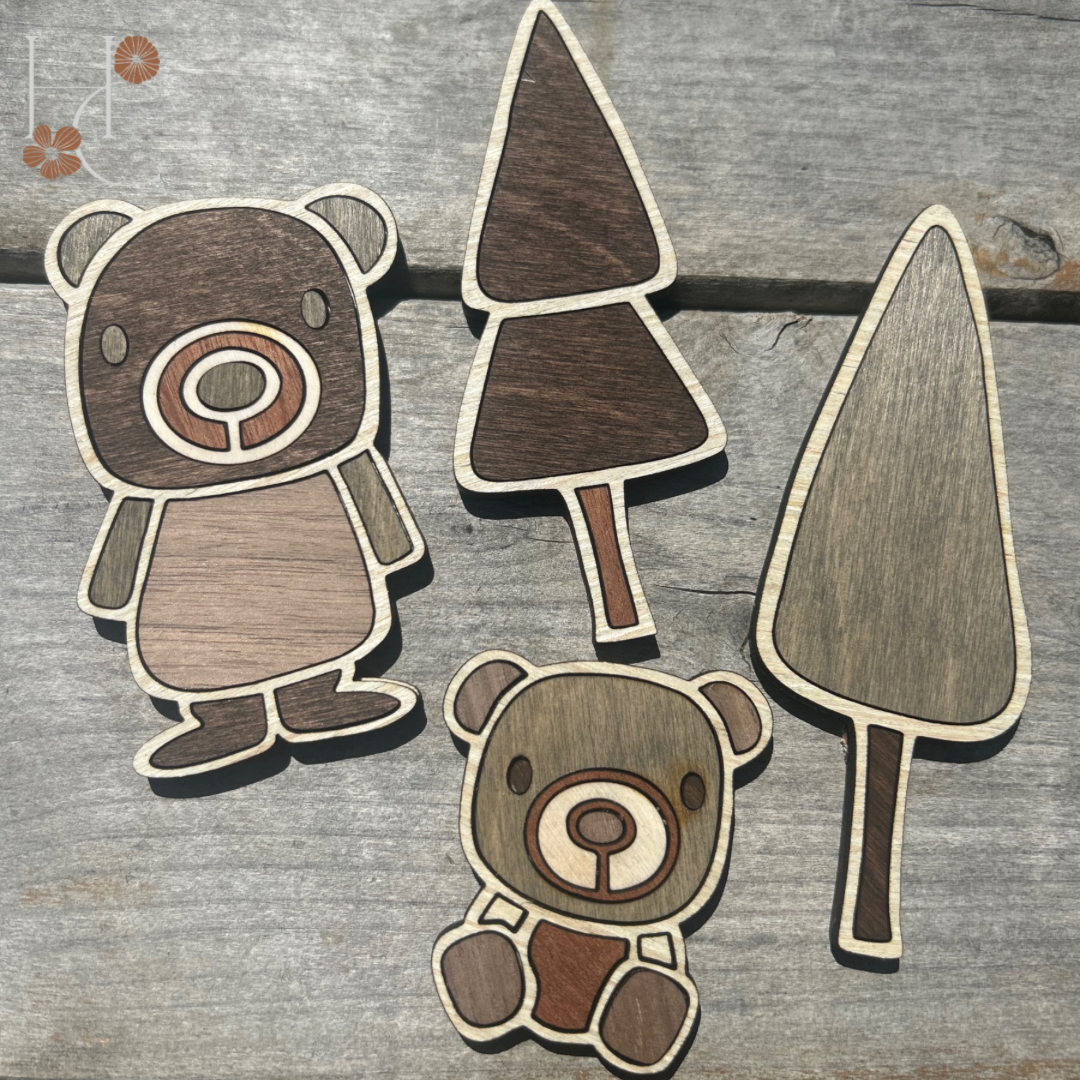 Forest Wood Magnet Set