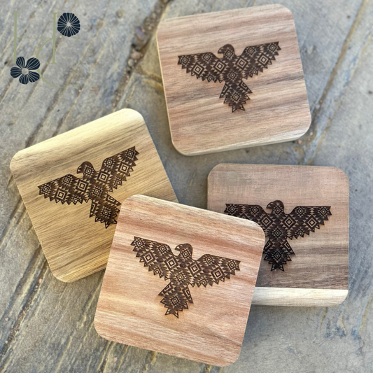 Aztec Thunderbirds Engraved Coaster Set