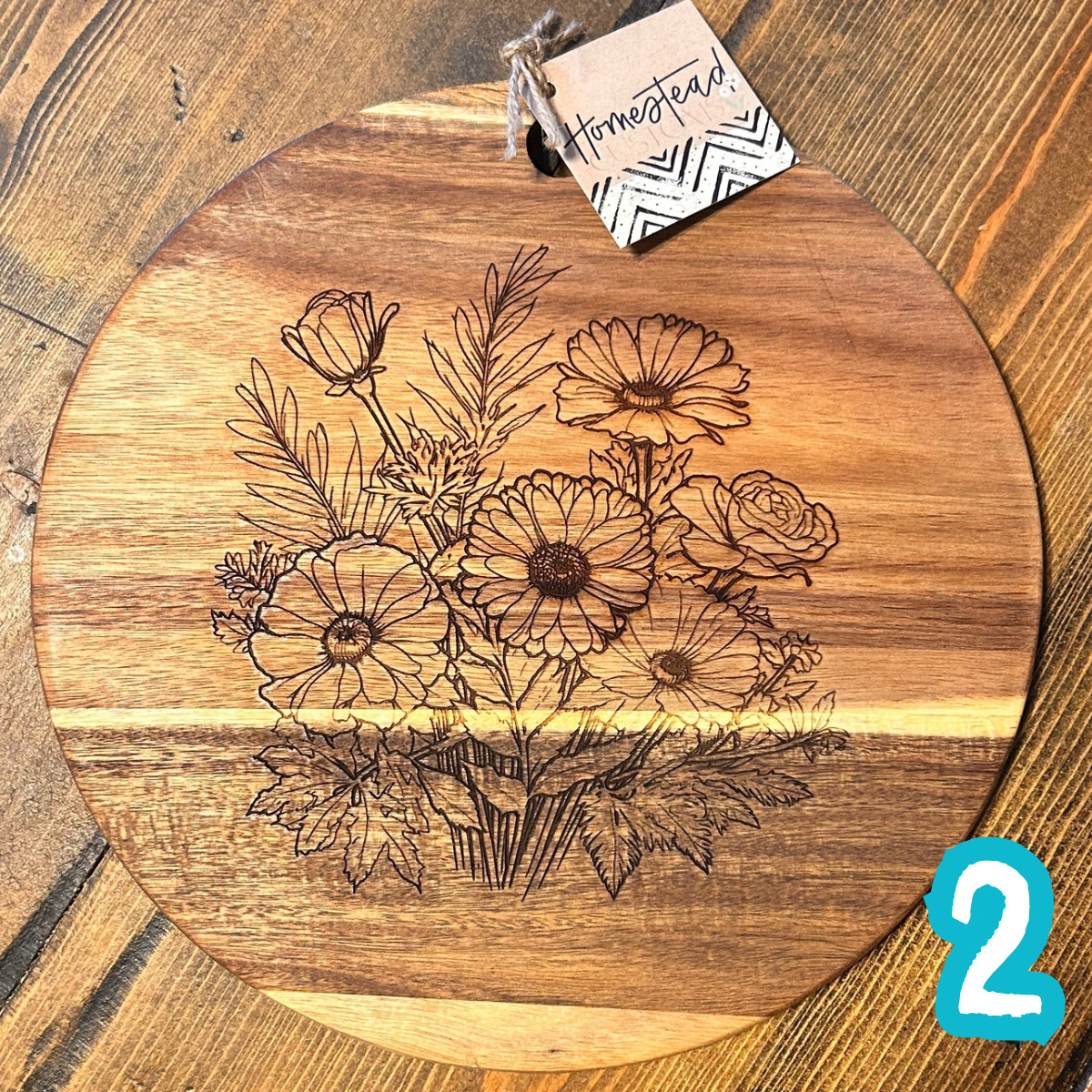 Round floral cutting boards