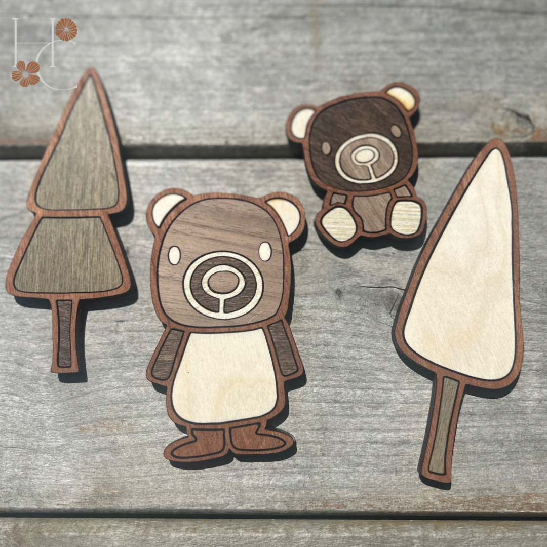 Forest Wood Magnet Set