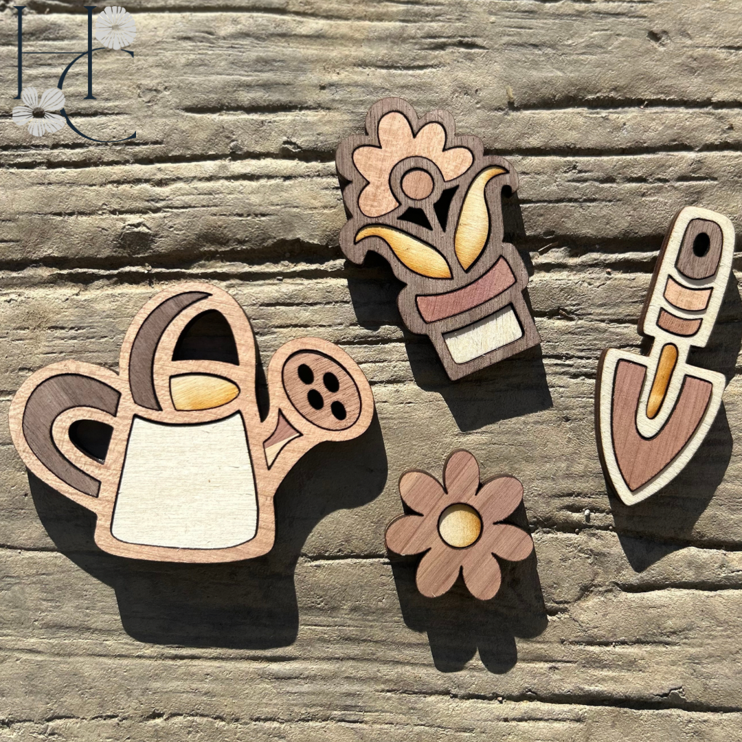 Garden Wood Magnet Set