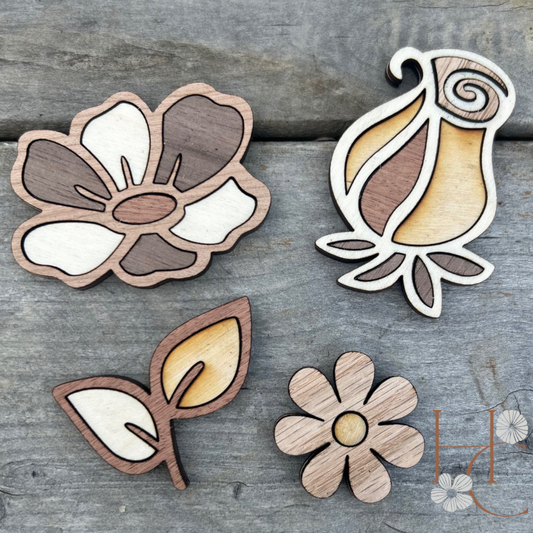 Rose Wood Magnet Set