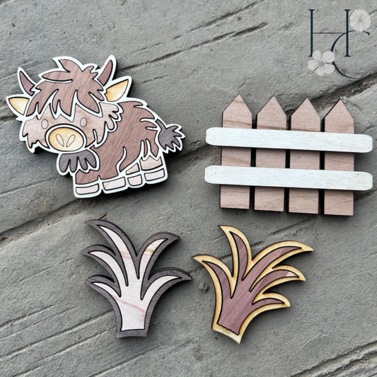 Highlander Wood Magnet Set