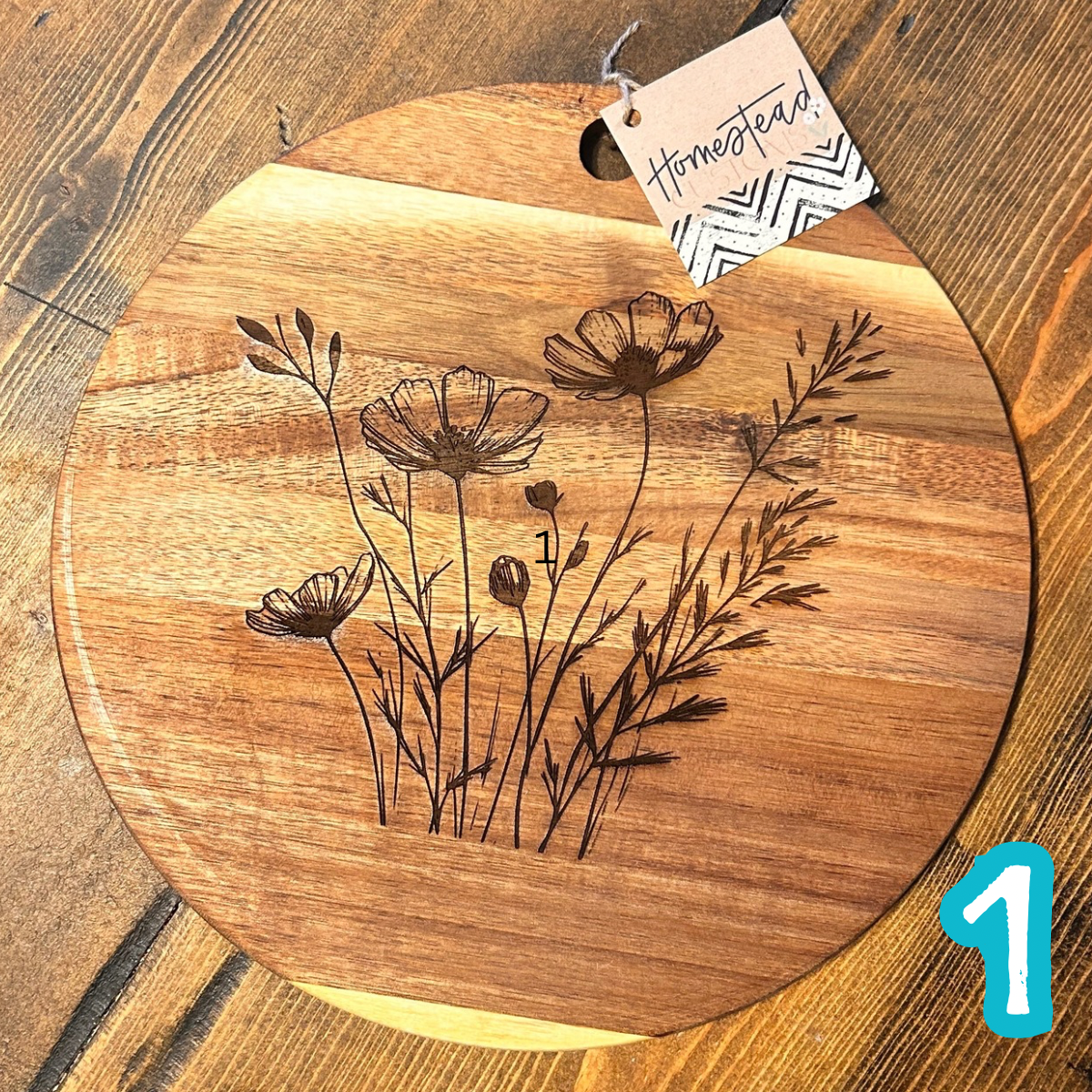 Round floral cutting boards