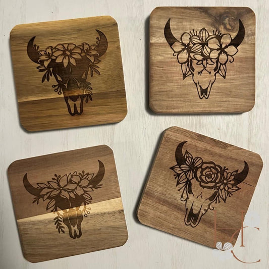 Boho Engraved Coaster Set