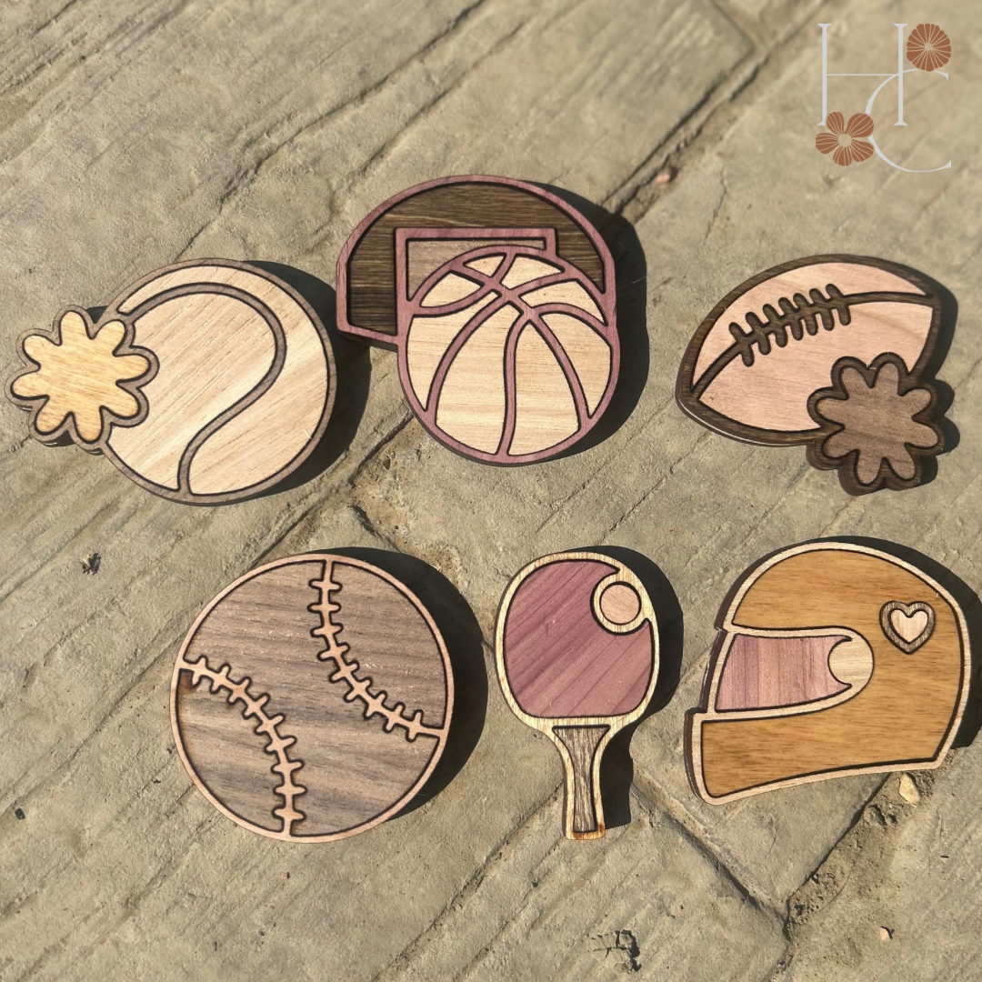 Sports Wood Magnet Set