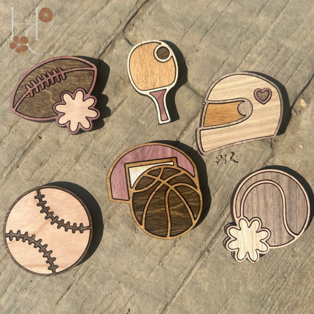 Sports Wood Magnet Set