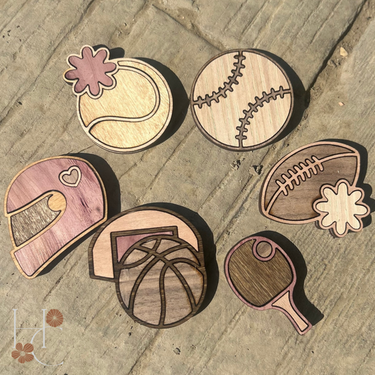 Sports Wood Magnet Set