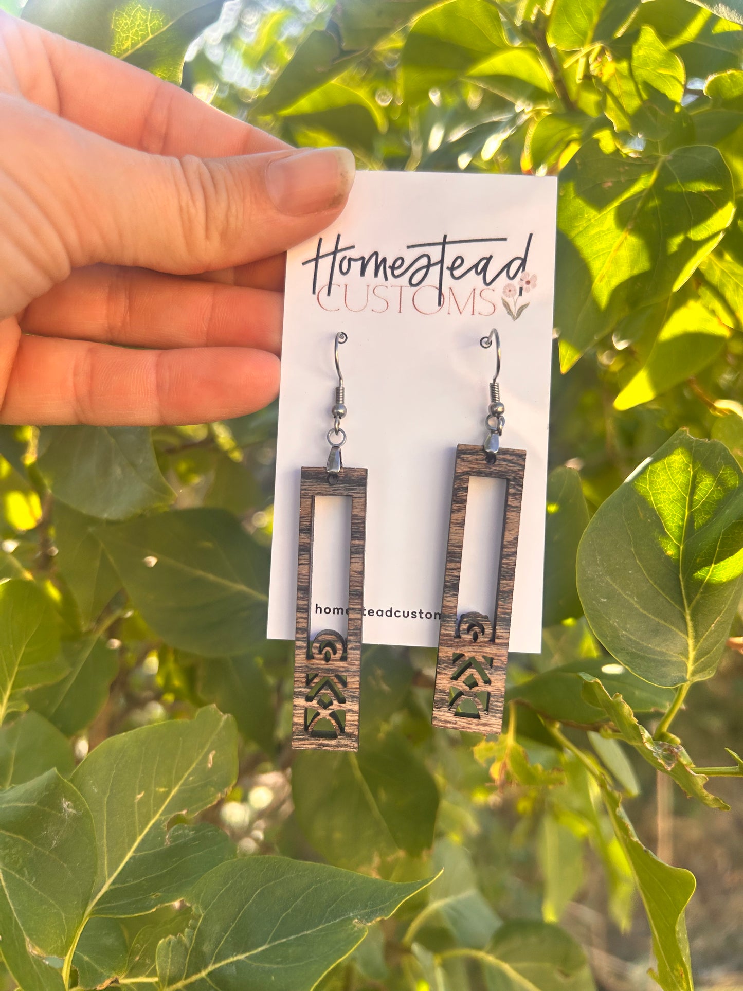 Wooden Cutout Earrings