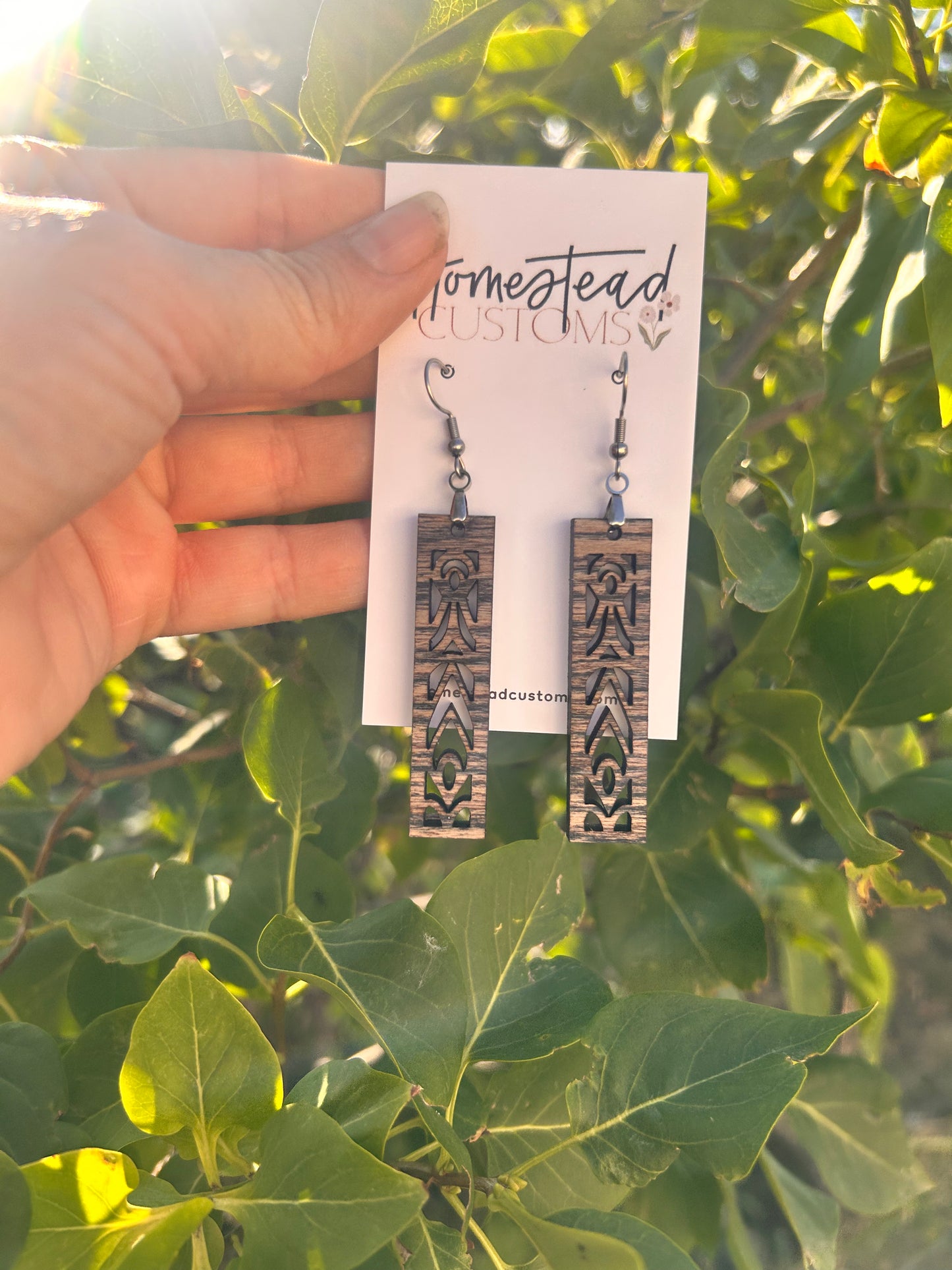 Wooden Cutout Earrings