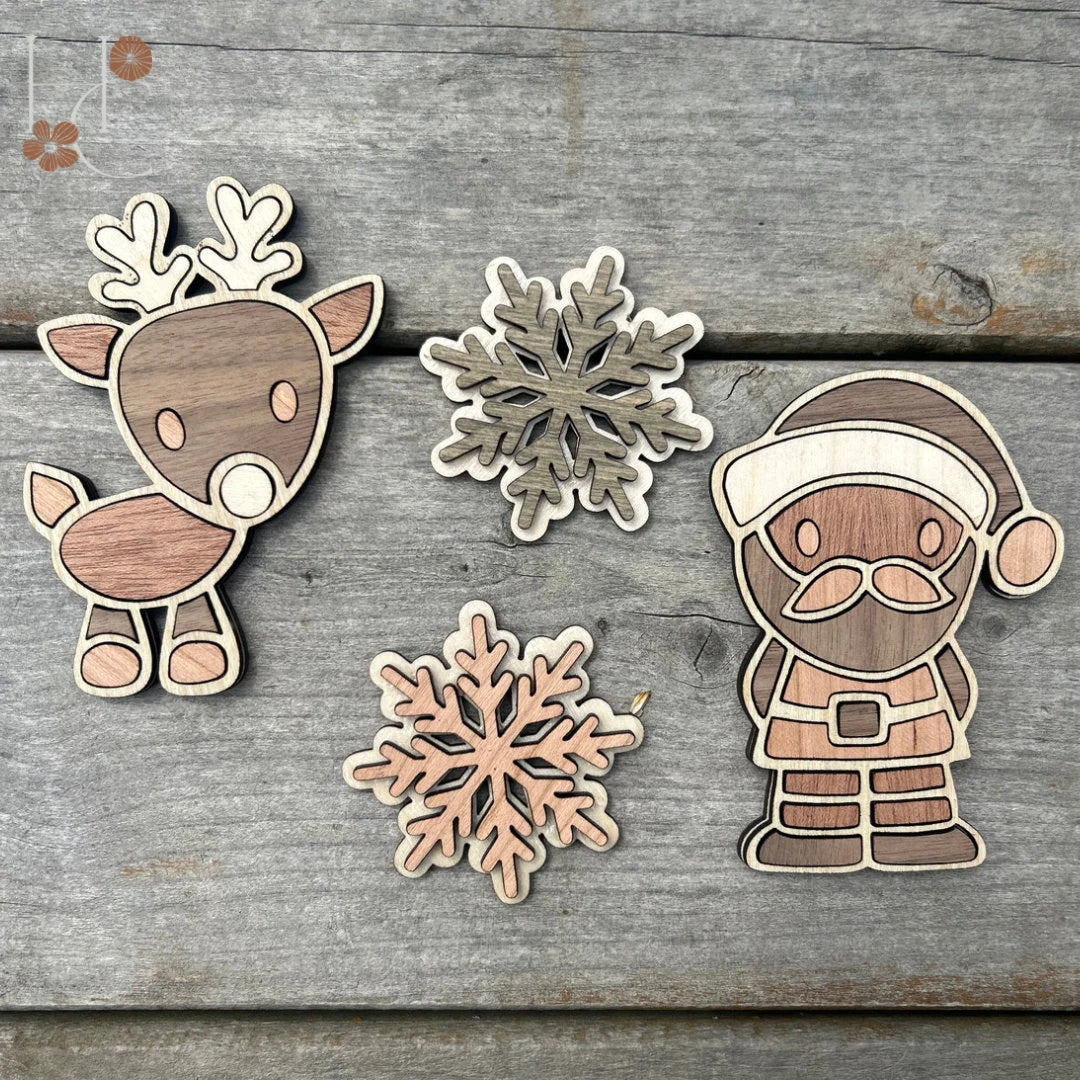 Christmas Wood Magnet Set