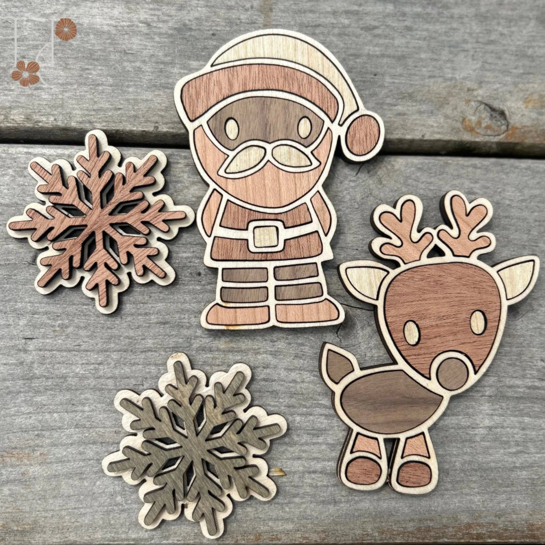 Christmas Wood Magnet Set