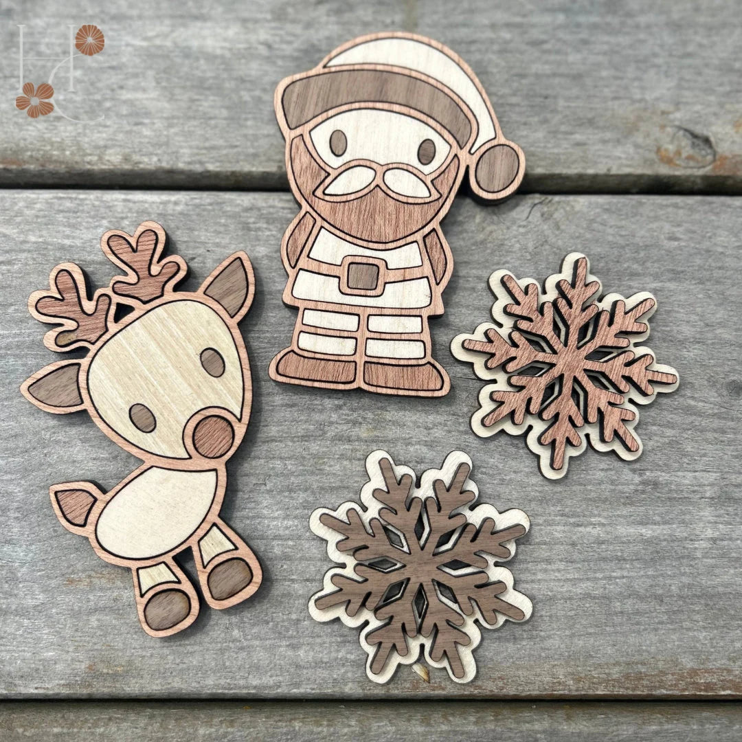 Christmas Wood Magnet Set