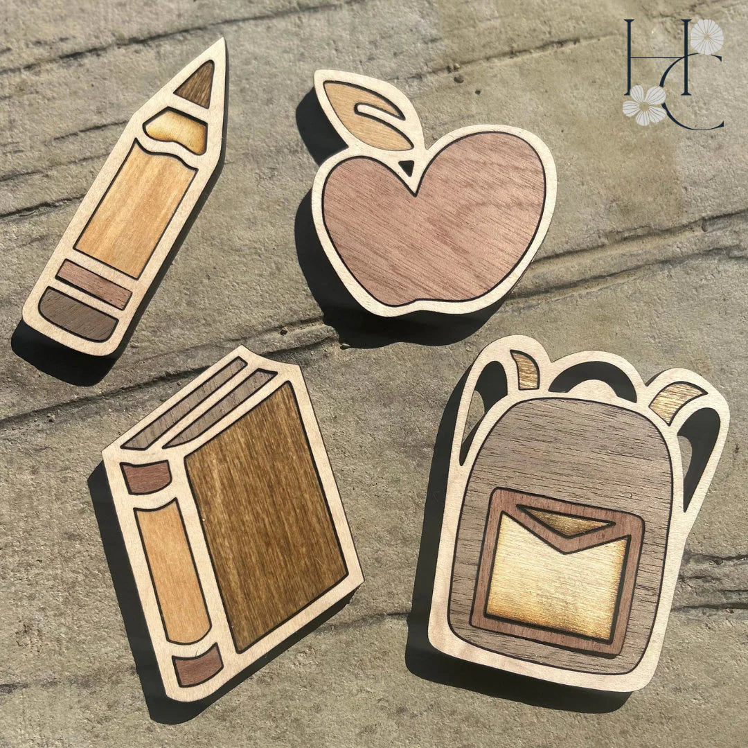 Teacher Wood Magnet Set