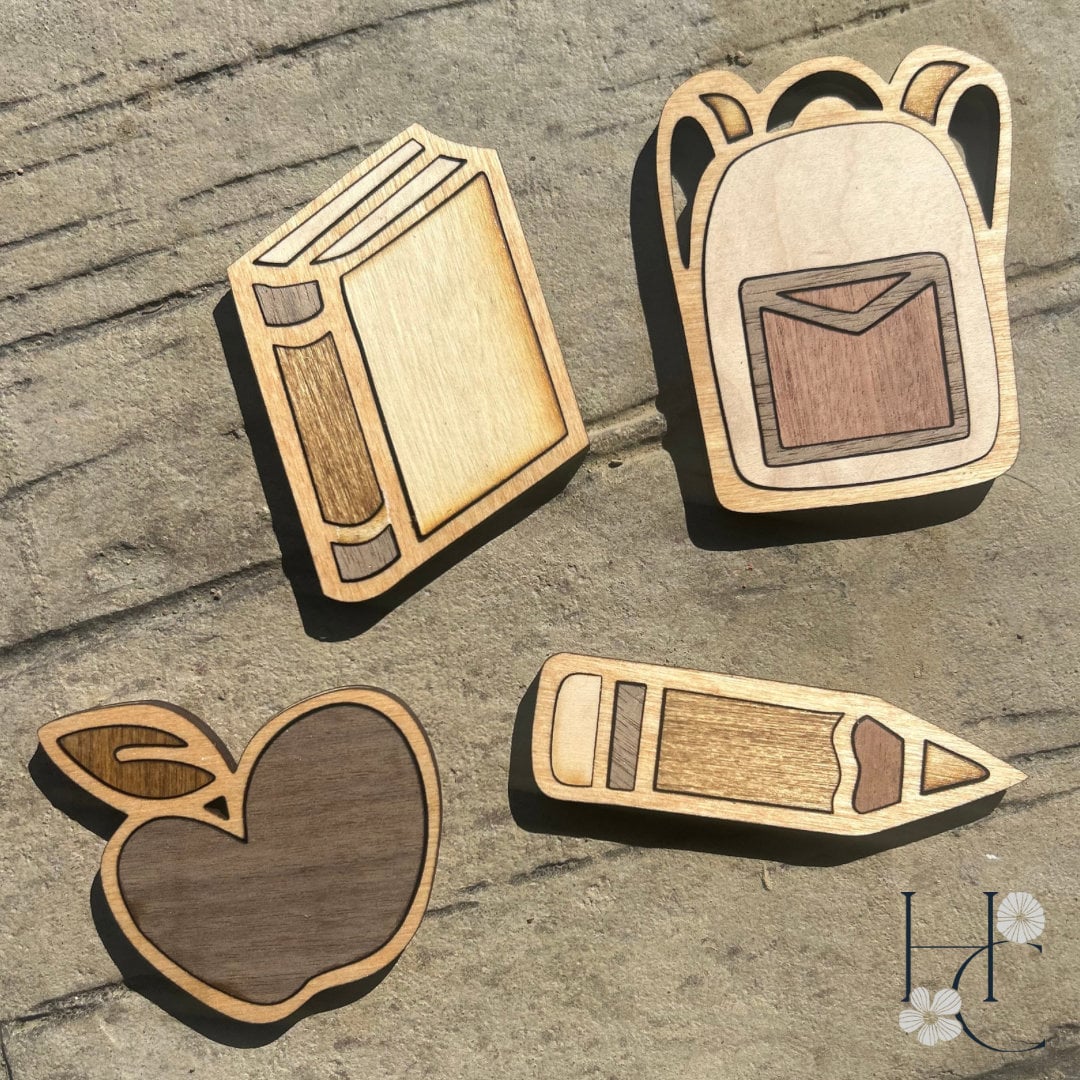 Teacher Wood Magnet Set