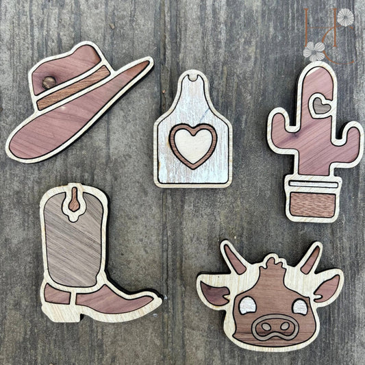 Western Wood Magnet Set